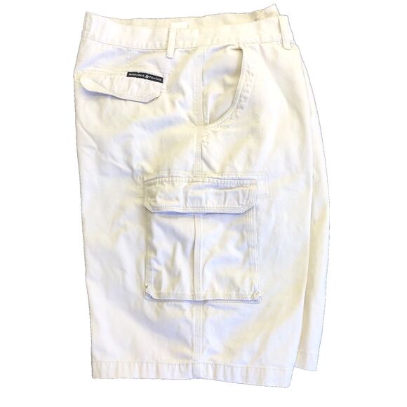 White Cargo Shorts Beverly Hills Polo Club 39 40 Mens Cotton Denim Chino Preppy - Picture 5 of 13